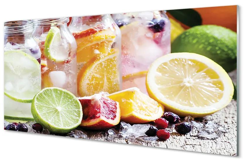 Tablouri acrilice Borcanele de fructe cocktail de gheață