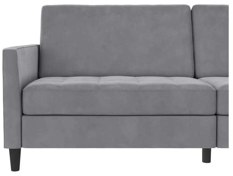 Canapea gri deschis cu tapițerie din catifea 207 cm Presley – Støraa