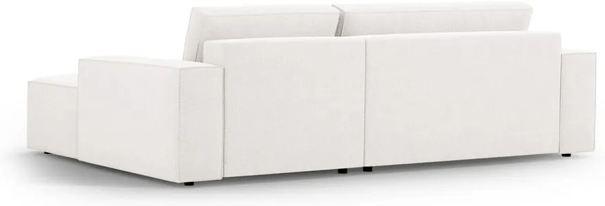 Colțar alb extensibil cu tapițerie din țesătură bouclé (cu colț pe partea dreaptă) Jodie – Micadoni Home