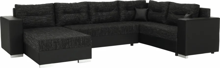 Colţar reversibil, negru/negru spicat, STILA