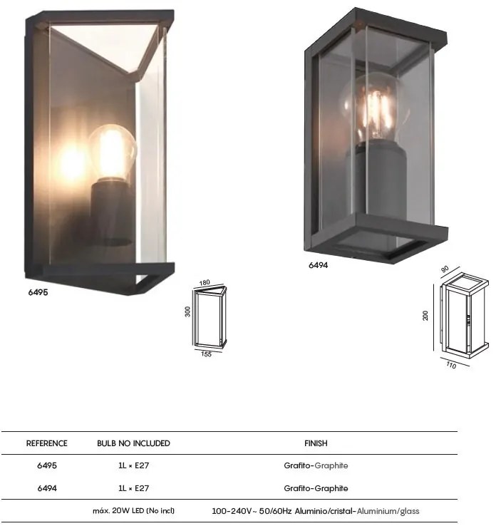 Aplica de perete iluminat exterior clasic IP54 MERIBEL
