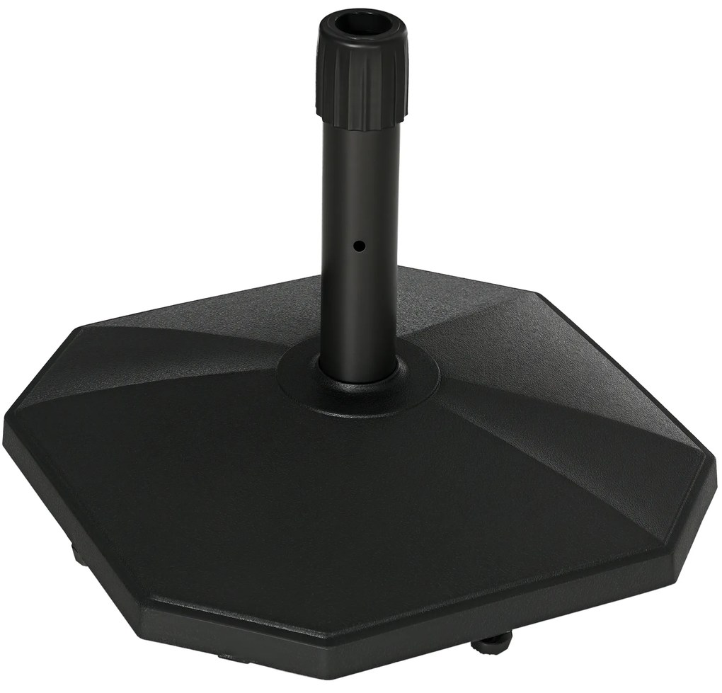 Outsunny Suport de umbrela baza de umbrela din polietilena pentru suport Ø 32, 34 si 38 mm - 46 x 46 x 39 cm negru | Aosom Romania