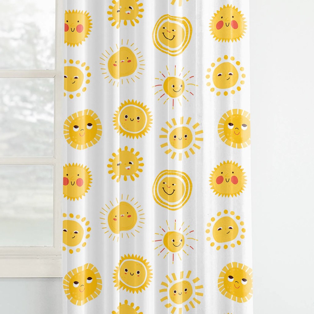 Goldea draperie pentru copii din 100% bumbac - soarele zâmbitor 220x150 cm