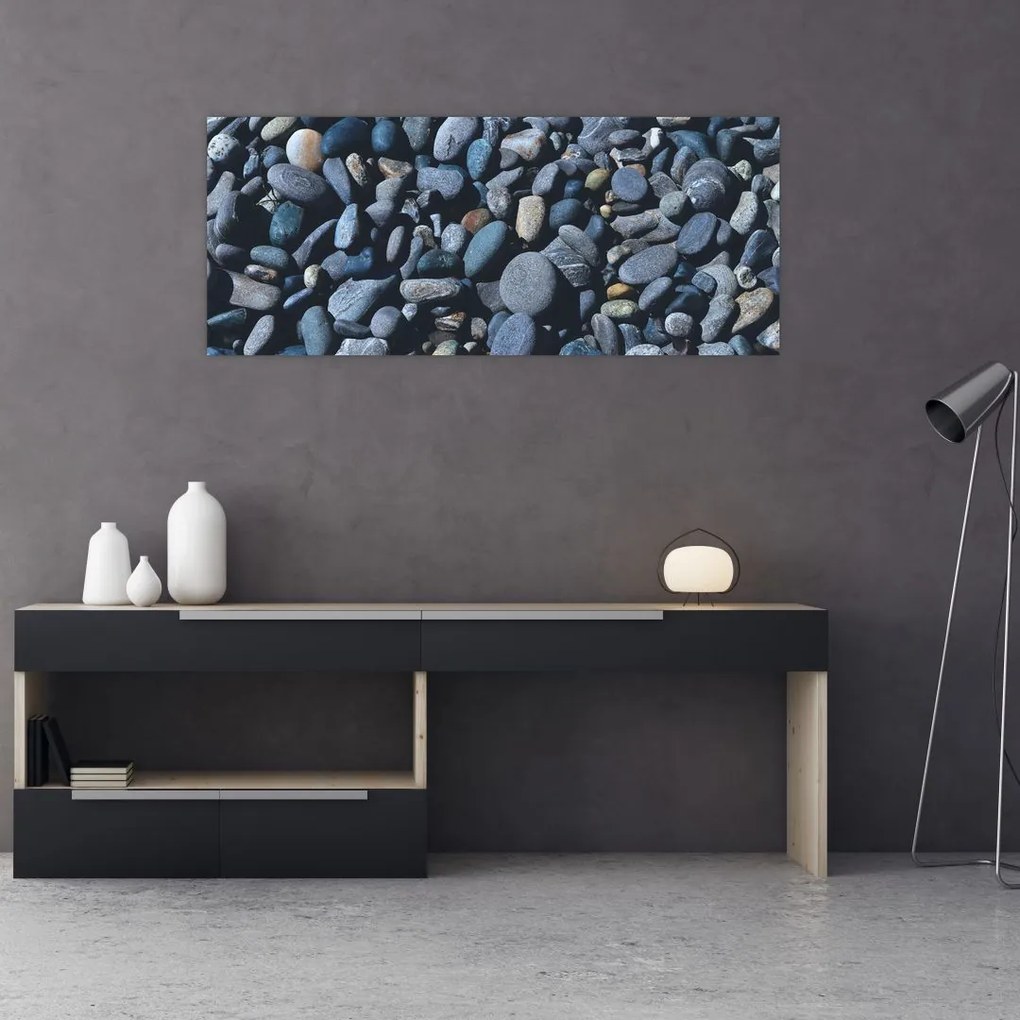 Tabloul cu pietre pe plajă (120x50 cm)