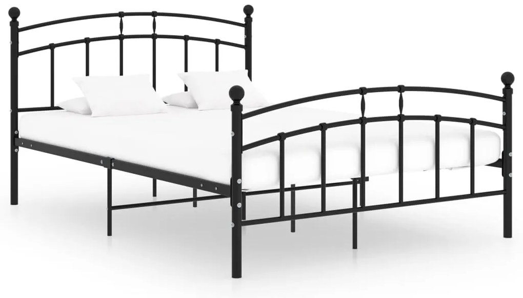 vidaXL Cadru de pat, negru, 200 x 200 cm, metal