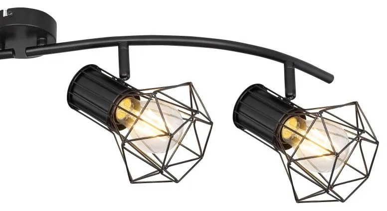 Lustra cu 4 spoturi directionabile design industrial PRISKA negru