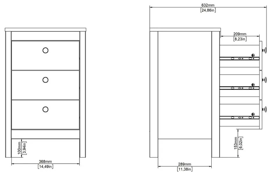 Noptieră grej Madrid – Tvilum