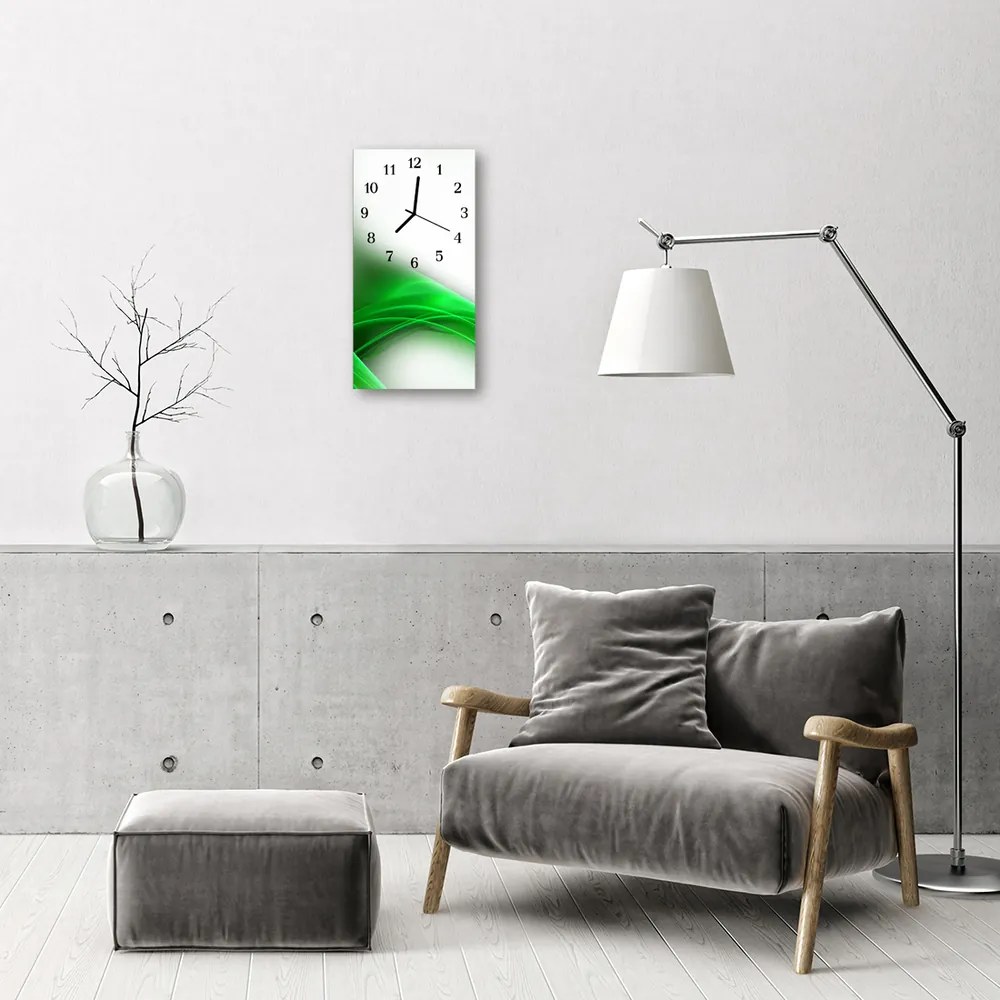 Ceas de perete din sticla vertical Verde modern art