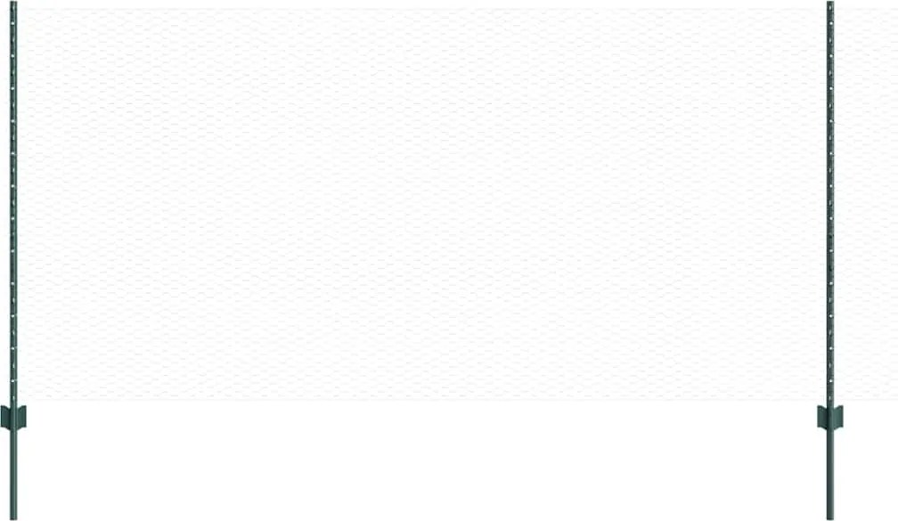 vidaXL Gard cu Stâlp Verde 1,2 x 10 m Oțel și PVC