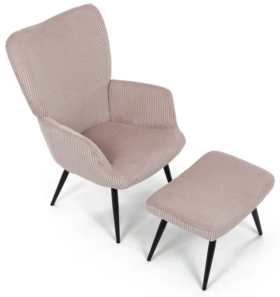 Fotoliu relaxant cu suport pentru picioare L7285PINK6, roz