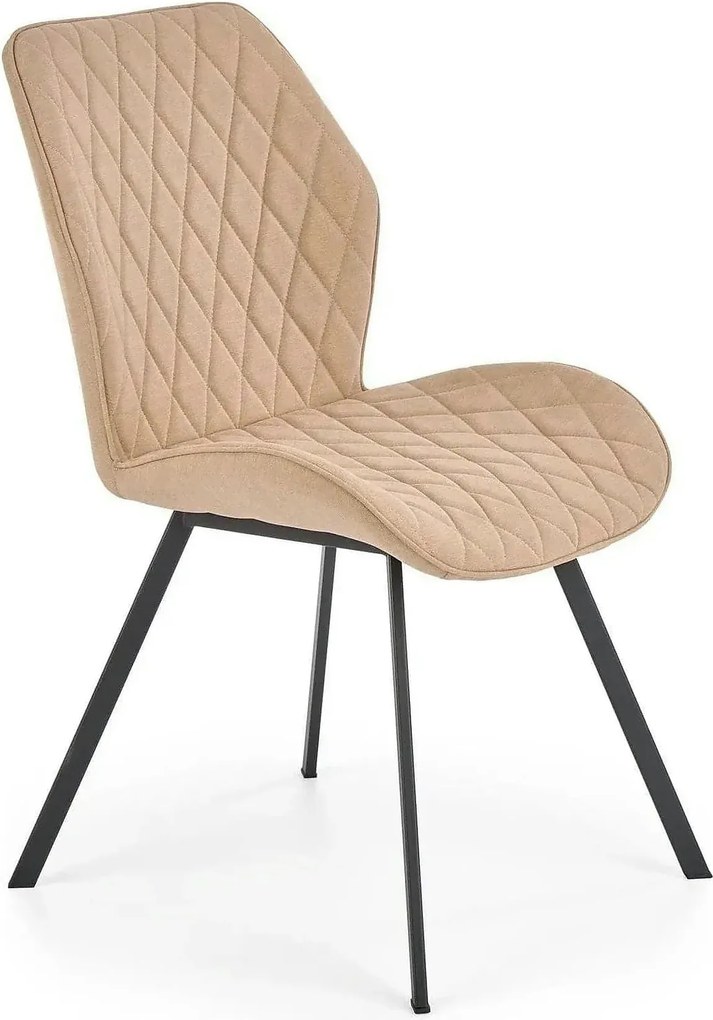 Scaun K360 bej/negru, stofa clasica/metal, 51x64x90 cm