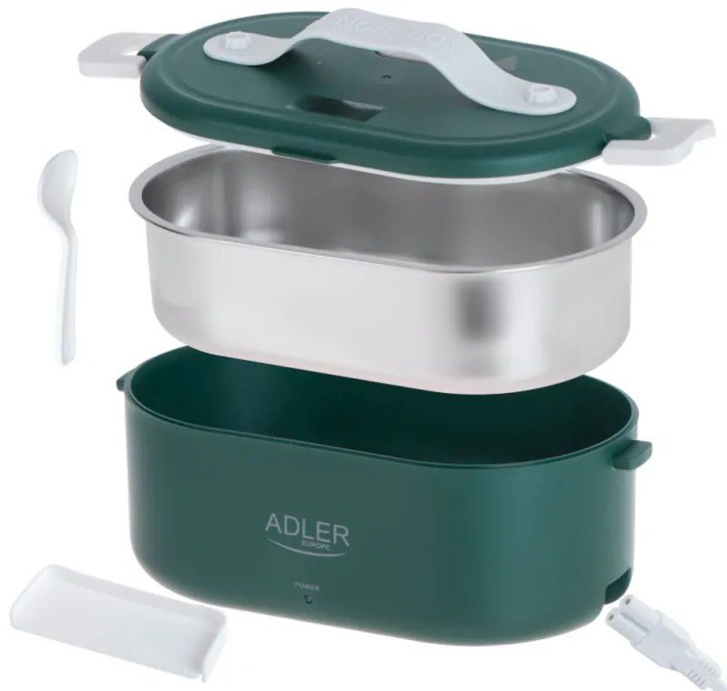 Cutie electrica pentru alimente Adler AD 4505, 0.8 L, Container otel inoxidabil, Verde