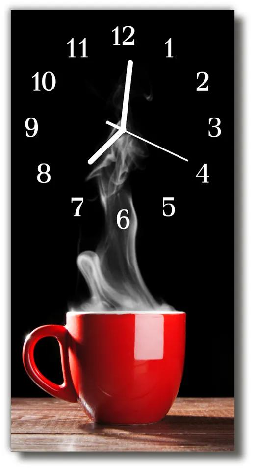 Ceas de perete din sticla vertical Bucătărie ceașcă de ceai roșu