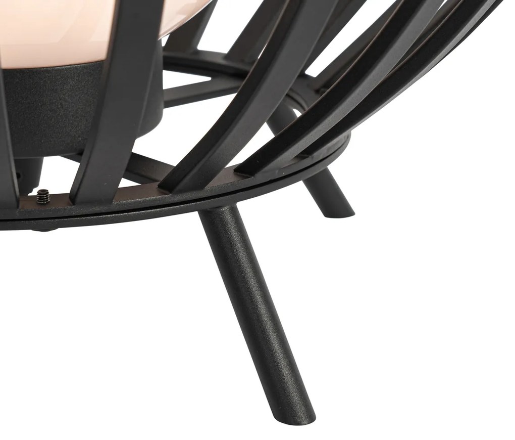 Lampa de podea de design neagră cu opal 70 cm - Angela