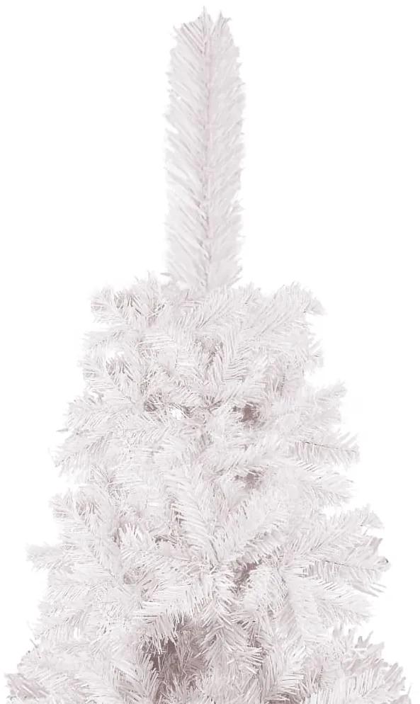 Brad de Craciun artificial subtire, alb, 150 cm 1, Alb, 150 cm