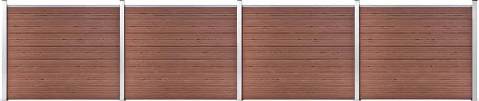 vidaXL Set panouri gard, 699x146 cm, maro, WPC