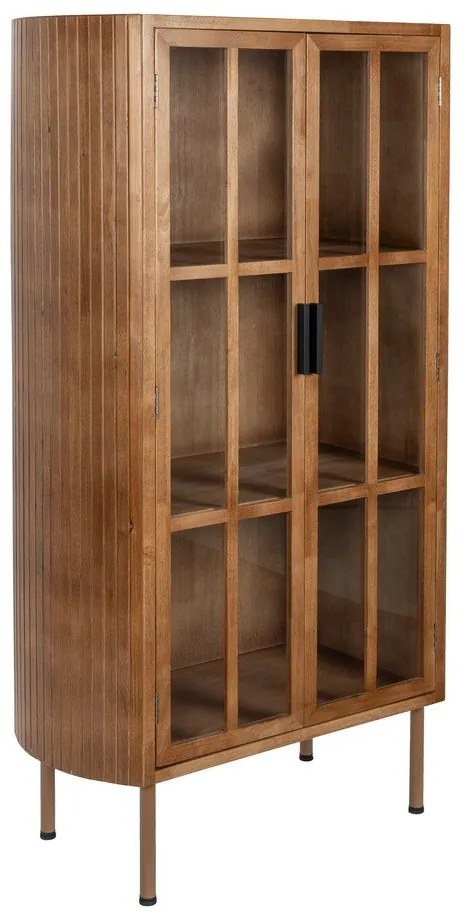 Vitrină în culoare naturală din lemn de arbore de cauciuc 80x140x38 cm Yaz – White Label