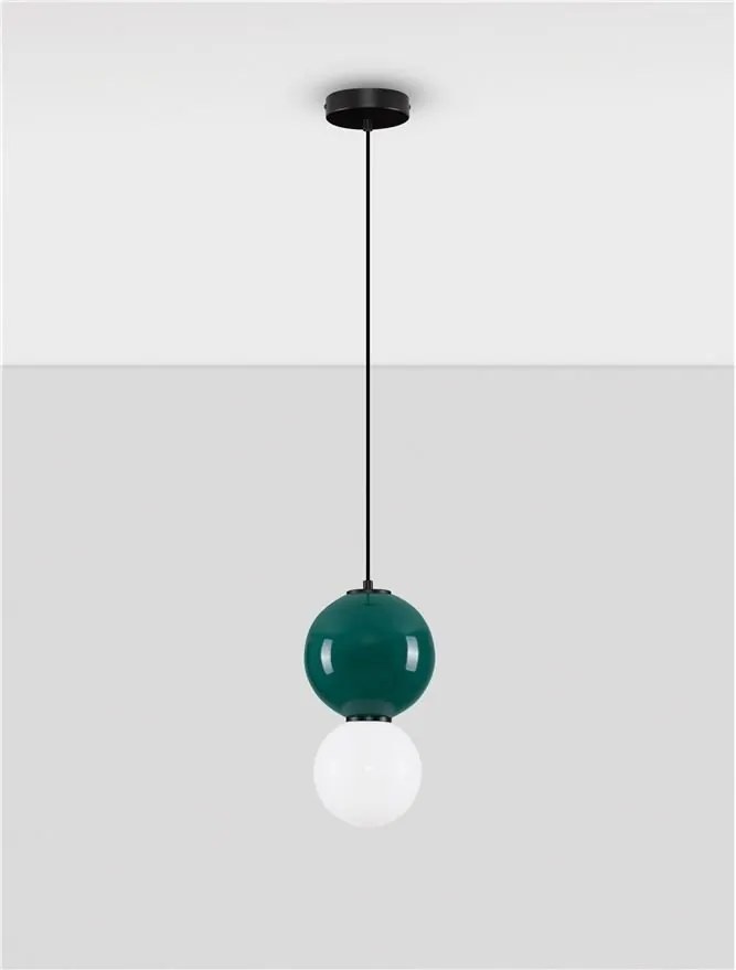 Pendul LED decorativ portelan jasper, sticla alb, NOESIS