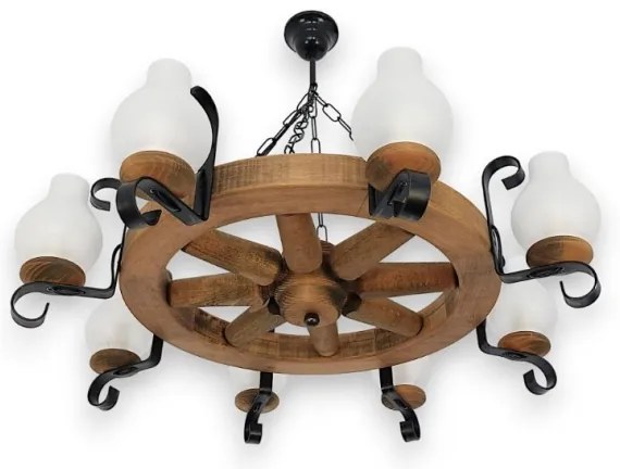 Lustră pe lanț Brilagi ROATA 8xE14/40W/230V fag