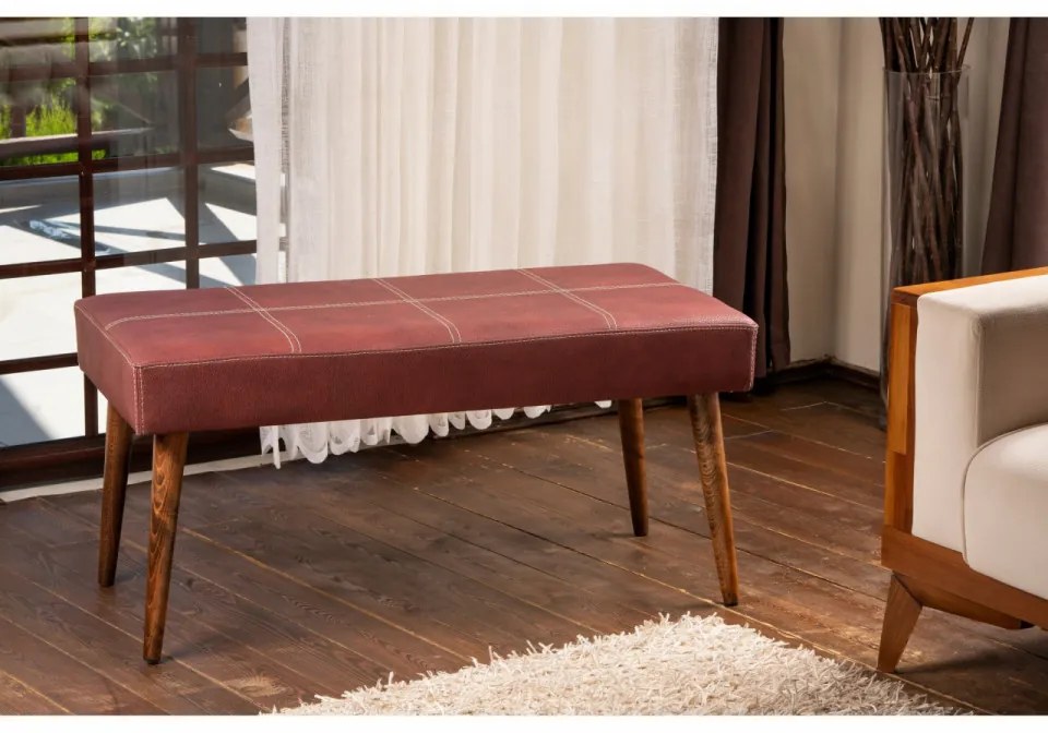 Taburet Fag, Piele Artificiala, Rosu Bordo