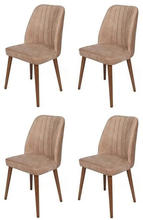 Set de scaune de sufragerie Alfa Beige and Walnut, 4 buc.