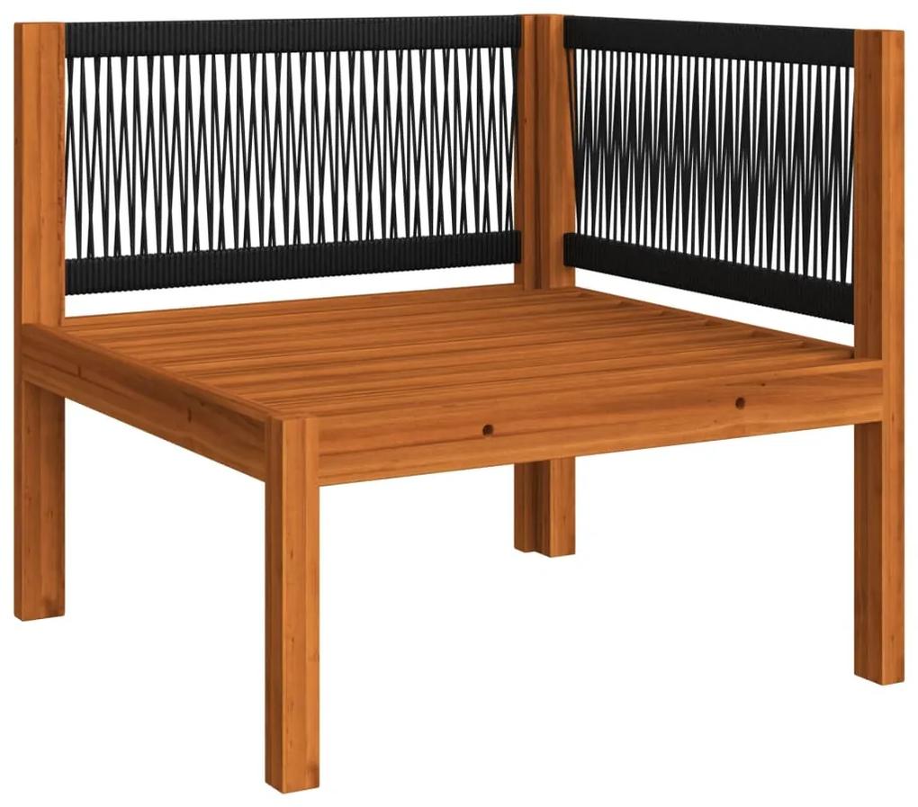 Set mobilier gradina cu perne, crem, 8 piese, lemn masiv acacia 3x colt + 2x mijloc + fotoliu + suport pentru picioare + masa, 1