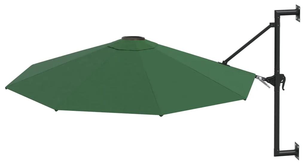 Umbrela soare, montaj pe perete, tija metalica, verde, 300 cm Verde
