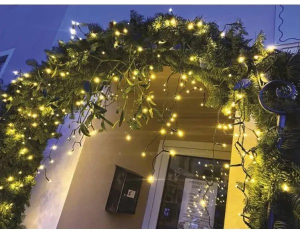 Instalație LED de Crăciun de exterior 600xLED/8 moduri 15m IP44 alb cald