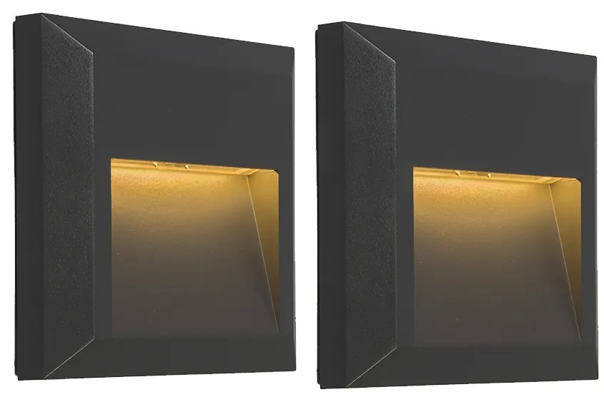 Set de 2 Aplice Moderne Gri Închis cu LED - Gem 2