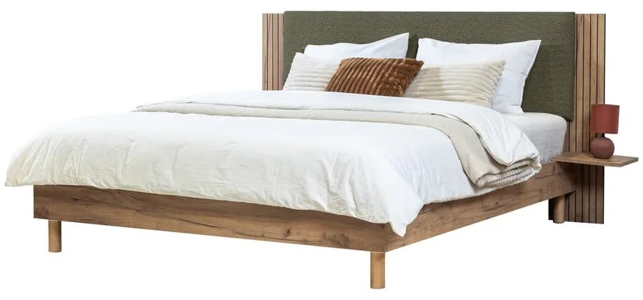 Pat matrimonial verde cu somieră 160x200 cm Lior – Bobochic Paris