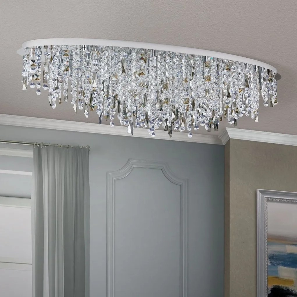 Lustra cristal K9 design elegant de lux CRYSTALRIVER crom
