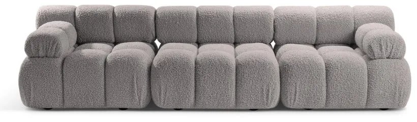 Canapea modulară gri deschis cu tapițerie din țesătură bouclé 282 cm Bellis – Micadoni Home