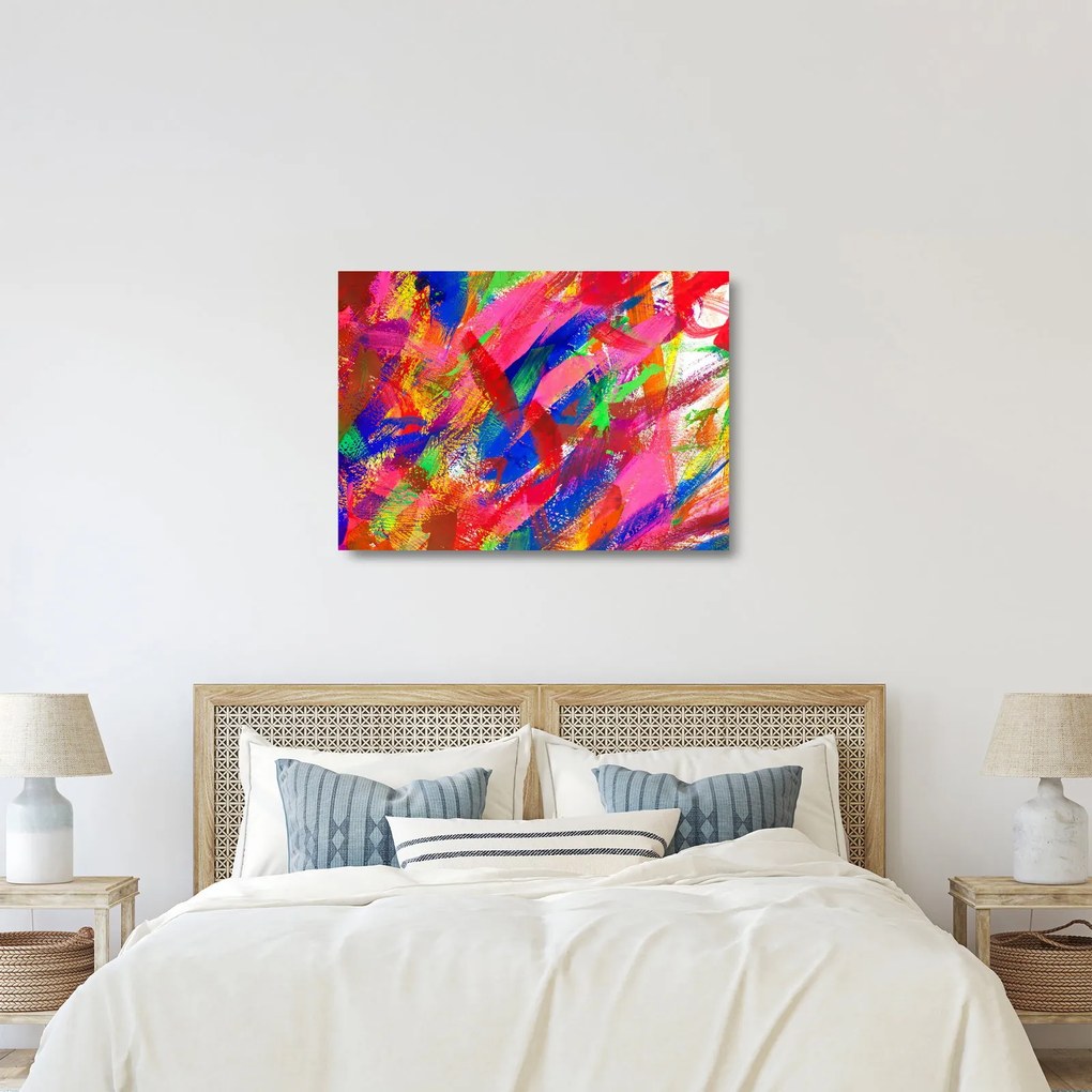 Tablou pe sticlă - Abstract colorat (70x50 cm)