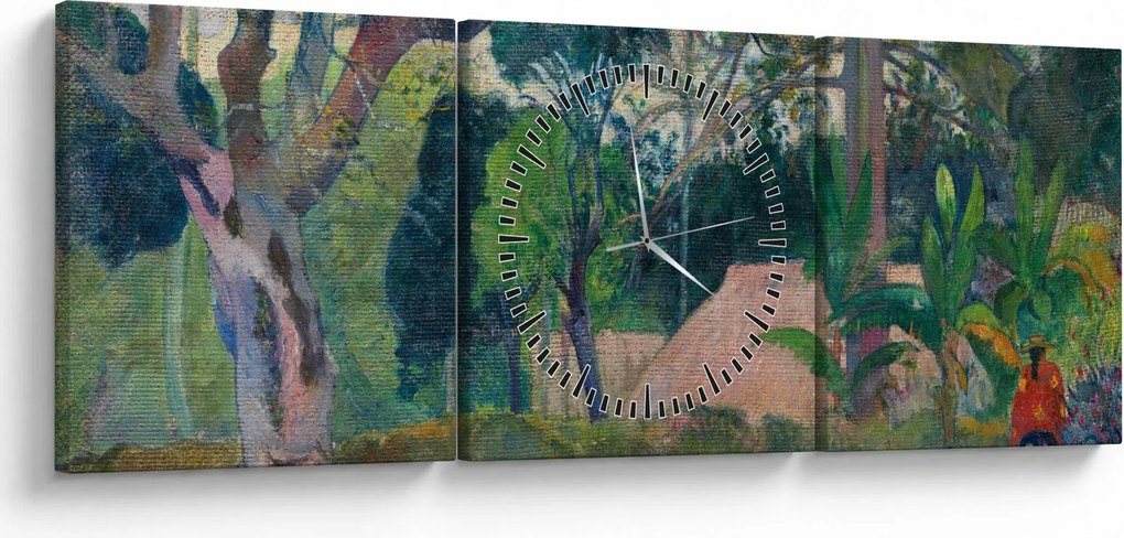 Tablou - Paul Gauguin, Te raau rahi (The Big Tree), reproducere (cu ceas) (90x30 cm)