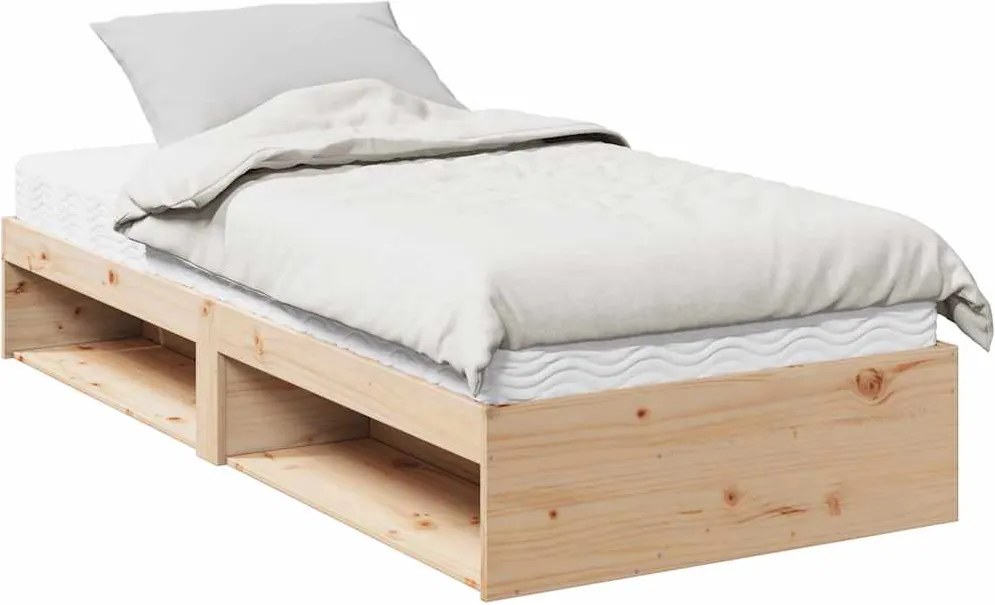 vidaXL Pat de zi cu saltea, 80x200 cm, lemn masiv pin