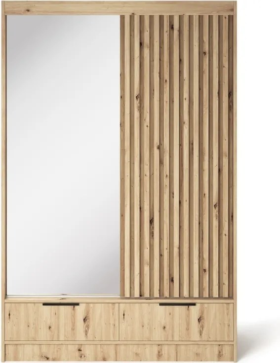 Dulap cu uși glisante Voodi II, 120x60x204 cm – Stejar Artisan