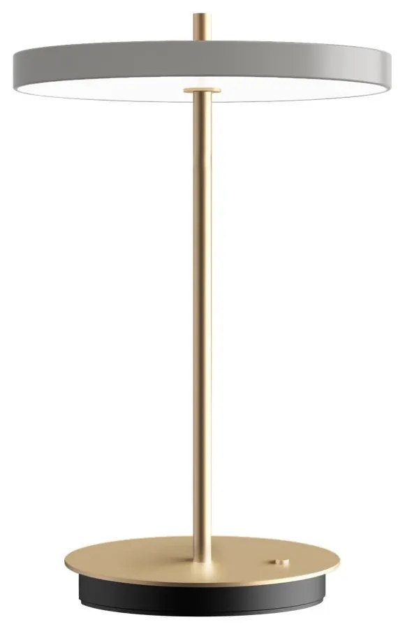 Veioză gri deschis LED cu intensitate reglabilă cu abajur din metal (înălțime 31 cm) Asteria Move – UMAGE