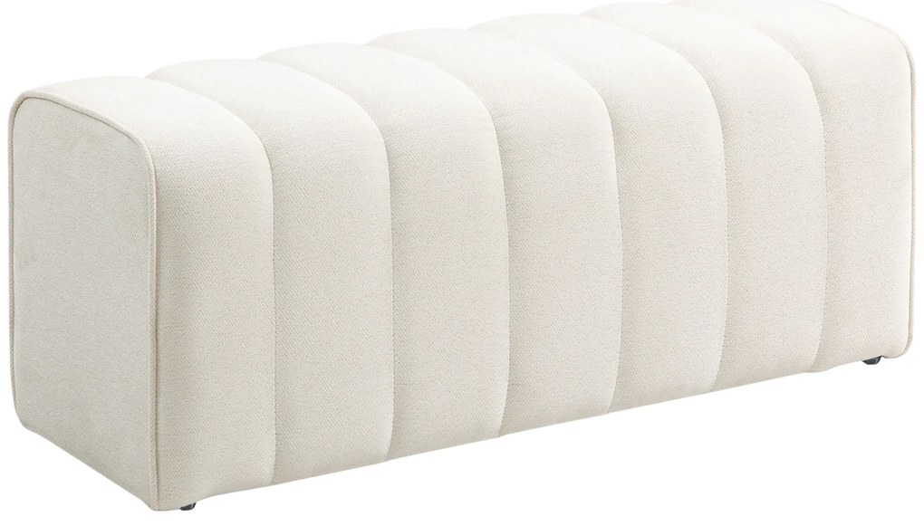 HOMCOM Banc la capătul patului, banchetă tapitată, stil modern, otoman din țesătură aspect in, 110 x 40 x 44 cm, cremă | Aosom Romania