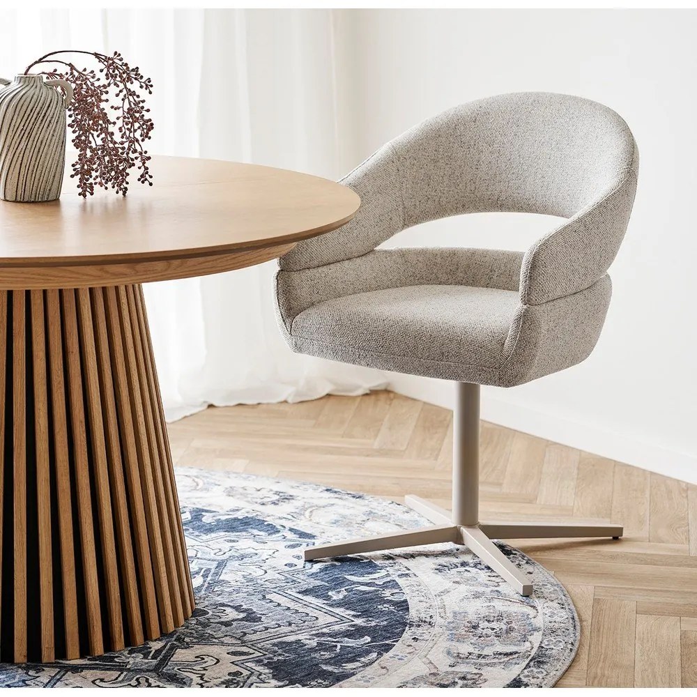 Set de scaune de sufragerie crem cu cotiere 2 buc. tapițat Dover – House Nordic