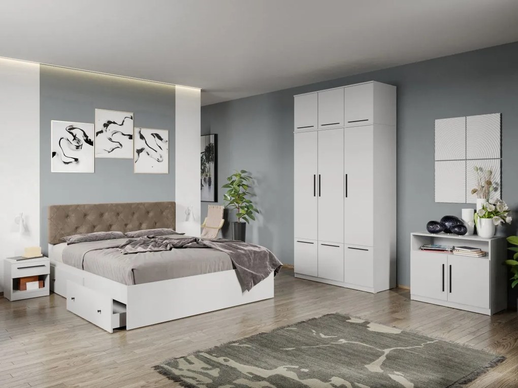 Set mobila dormitor complet Alb Levi C17