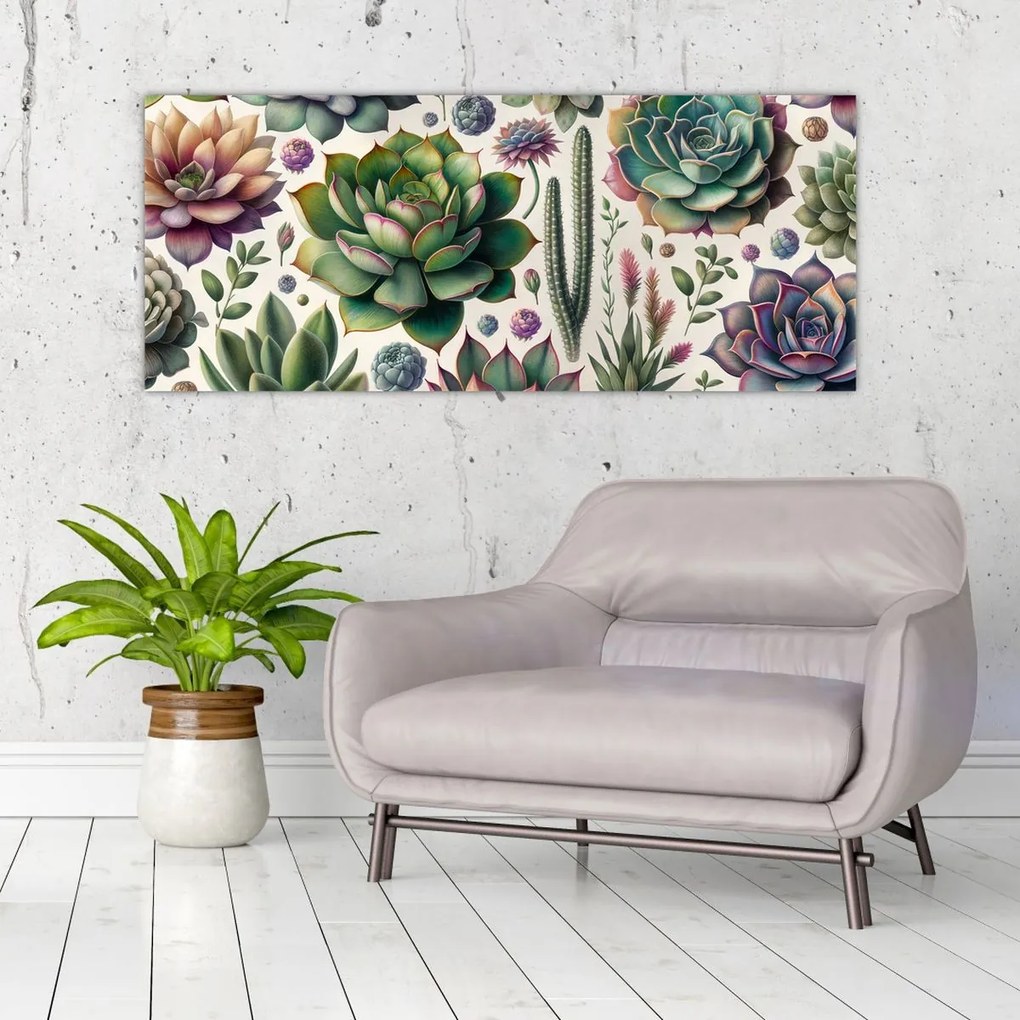 Tablou - Plante suculente (120x50 cm)
