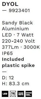 Tarus cu spot LED directionabil iluminat exterior IP65 DYOL H-83cm
