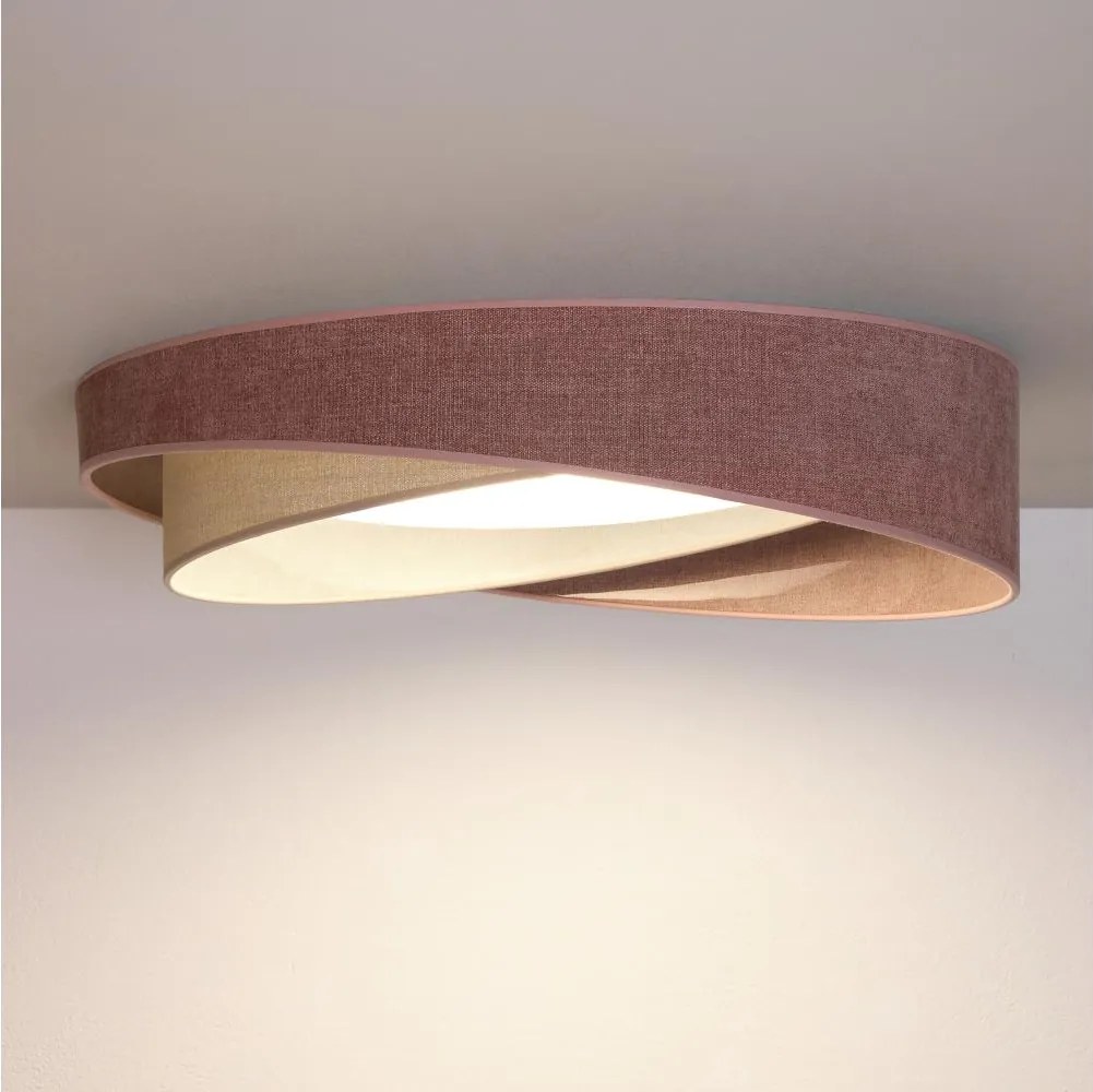 BRILAGI- Lampă LED dimabilă VELVET TWIST LED/36W/230V CCT Ø 65 cm WT roz/crem. + telecomandă