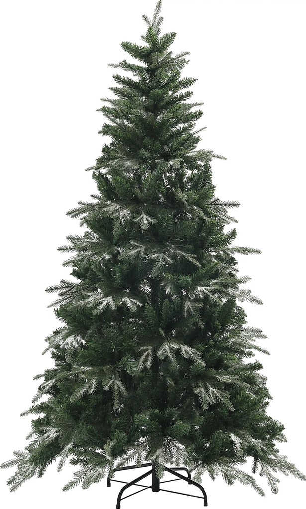 HOMCOM Brad de Crăciun Artificial cu Fulgi de Zăpadă din Cristal și 850 Ramuri Ignifuge, Ø110x180 cm, Verde | Aosom Romania