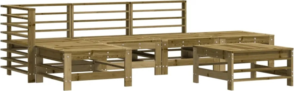 vidaXL Set mobilier relaxare de grădină, 6 piese, lemn de pin tratat