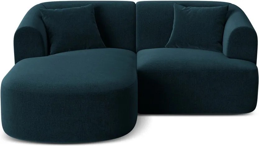 Colțar petrol cu tapițerie din catifea (cu colț pe partea stângă/cu șezlong) Campi – Cosmopolitan Design