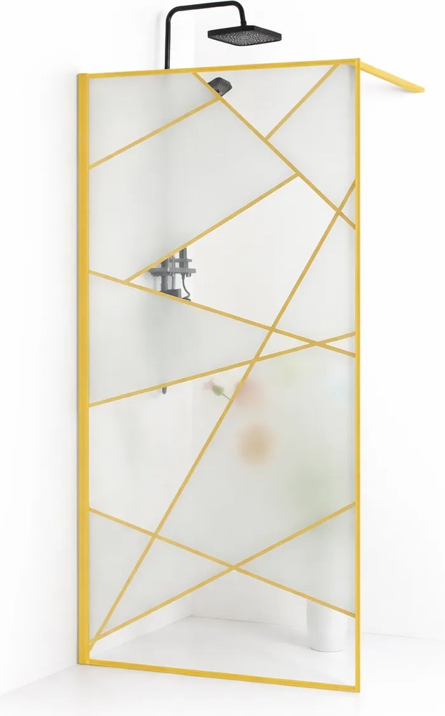 Paravan dus walk-in sticla securizata 8 mm Laser Gold 90x190