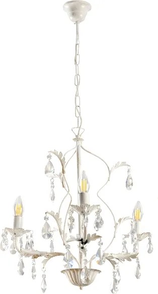ONLI - Candelabru TERESA cu lanț, 3x E14, 6W, 230V, alb