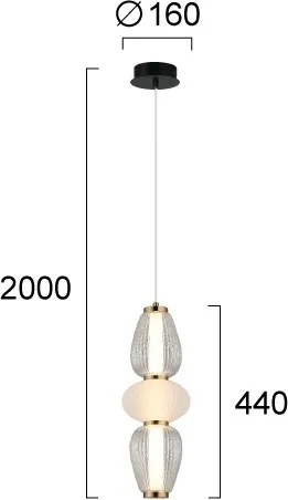 Lustru LED suspendat pe cablu SHINY LED/17W/230V alb/auriu
