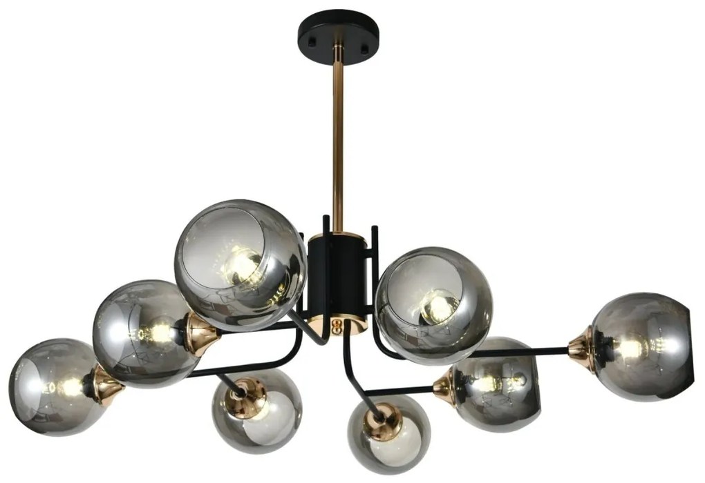 Lustra model N6802-8 – 8 abajururi elegante, finisaj negru